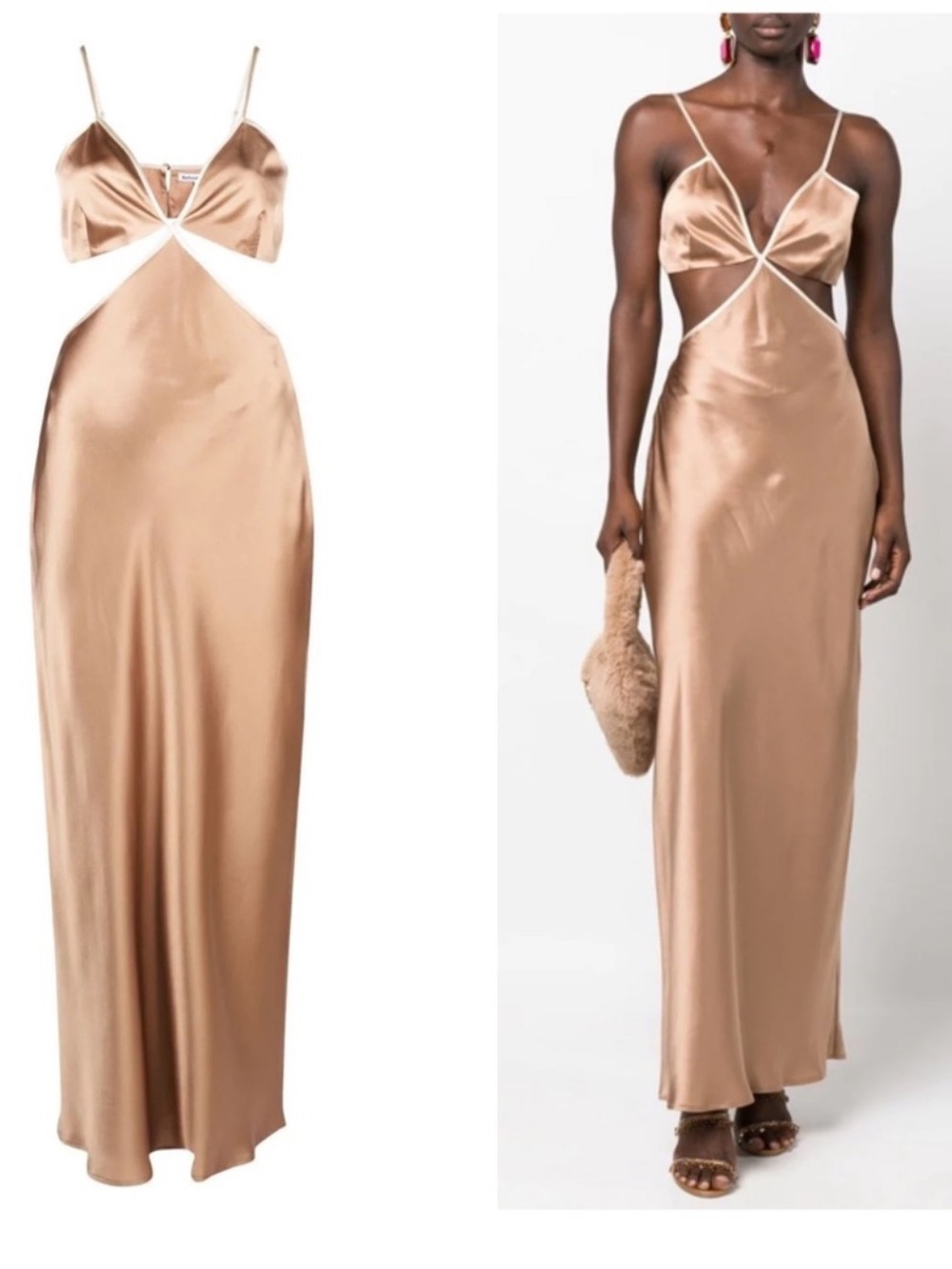 Reformation Poppies silk cutout maxi dress sz 10